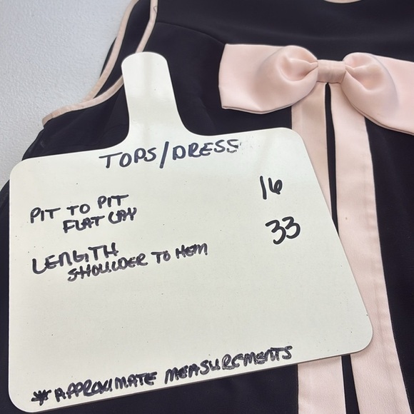 Ted Baker Josa Mini Swing Dress Black/Pale Pink Bow Detail Sleeveless Coquette 6 - Picture 11 of 12